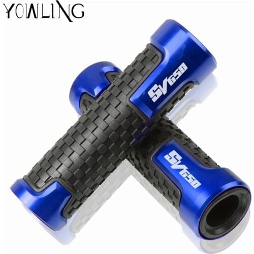 7/8" Handlebar Grips CNC+Rubber Handle Ends for Suzuki SV650 sv650s SFV650 1999-2018 2001 2002 2003 2004 2005 2006 2007 2008