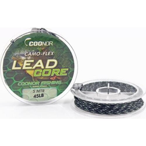 High Strength 45lb 5m Leadcore Braided Camouflage Carp Fishing Line Hair Rigs Lead Core Fishing Tackle Accessories fishing line