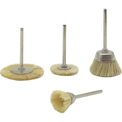 YEODA Superior Quality Yellow Mane Hair Bristle Wheel Brush Fit Dremel Style Accessories Power Tool Polishing Cleaning