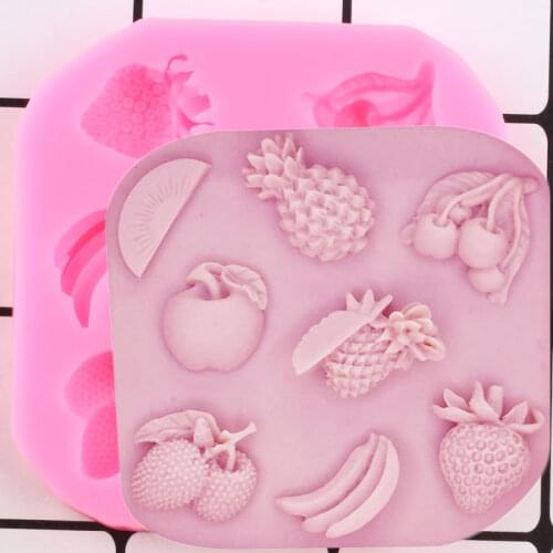 Fruit Silicone Mold Apple Pineapple Fondant Cake Decorating Tools Gumpaste Chocolate Mould Candy Clay Resin Molds