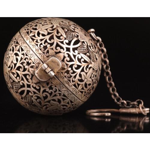 Collect Chinas Tibetan silver and copper pendant magpie incense burner sachets