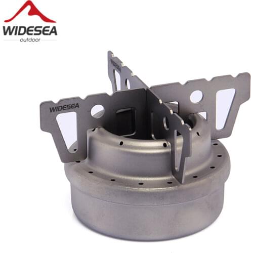 Widesea Mini Titanium Camping Alcohol Stove Outdoor Camping Cooking Picnic Liquid Spirit Burner Rack Combo set Cross stand