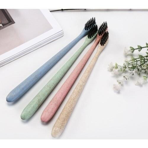 Wheat Straw Soft Toothbrush Adult Oral Health Adult Soft Bristle Small Brush Head Bamboo Charcoal Toothbrush Oral Care Tools