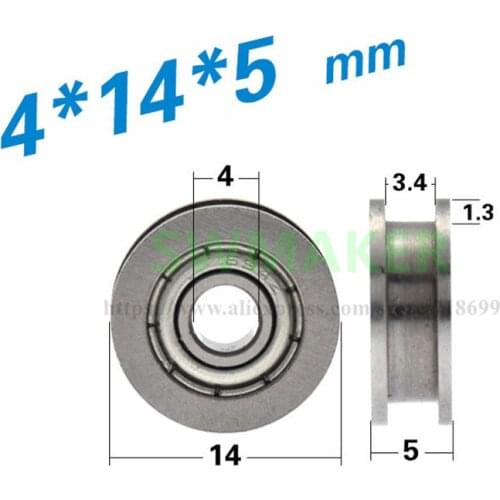 10pcs 4*14*5mm H groove wheel, 694 non-standard bearing pulley pulley pulley, passive idler groove wheel