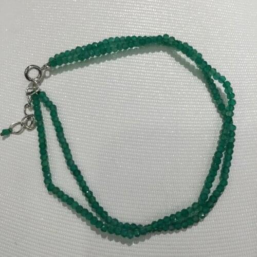 2MM green natural agate bracelet double layer faceted fine women jewelry free shipping