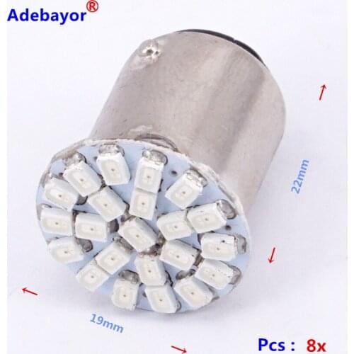 20x 22 SMD 22 3020 led 1157 BAY15D P21/4W P21/5W 7528 1206 auto Car turn signal lamp Brake tail parking Light super bright