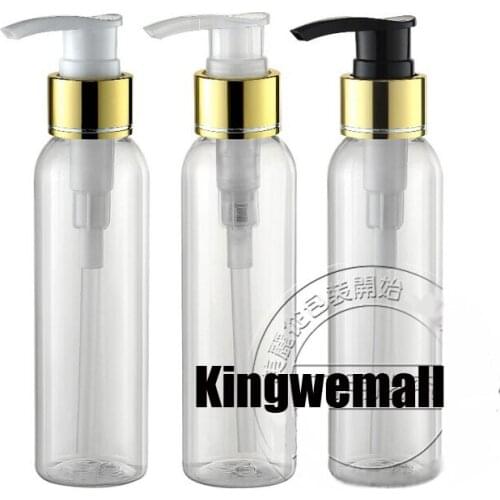 300PCS/LOT 120ml Clear Plastic Lotion Pump Bottle,120cc Pet Bottle With Press Pump, 120ml PET Cream Bottle