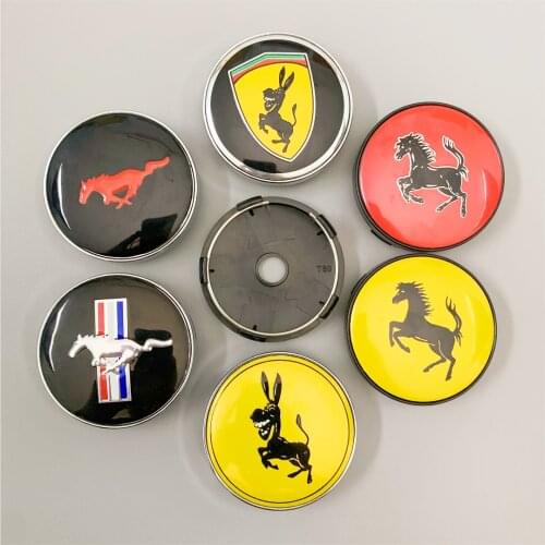 4pcs 60mm Car Wheel Center Hub Cap Dust-Proof Wheel Covers Cover 56mm Badge Stickers for Ferrari Donkey Ford Mustang Accessories