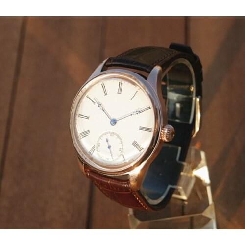 44mm GEERVO 2020 New Fashion Asian 6498 17 jewels Mechanical Hand Wind movement mens watch Rose case Mechanical watches 207gr