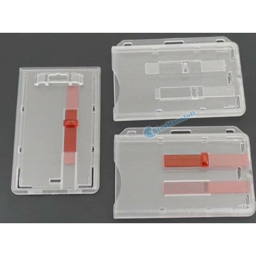 5 Pcs / Lot Frosted Horizontal & Vertical Hard Rigid Plastic For Business Office ID Card Badge Holder Tab