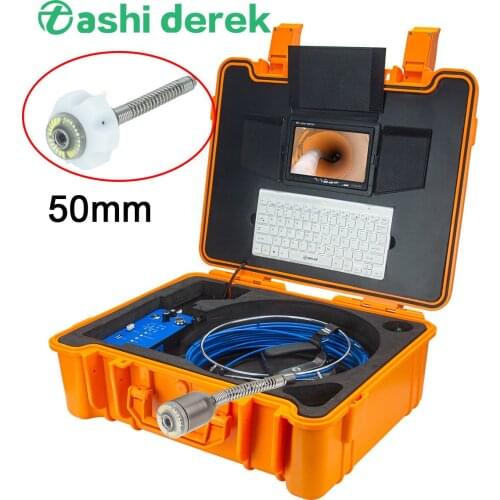 50mm Endoscope Borescpe DrainSewer Pipe Inspection Camera Self Leveling Industrial Pipeline Camera Meter Count Remote Control