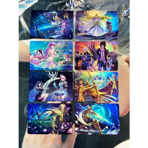 8pcs/set Saint Seiya Special Collection of Plots Horizontal Version Refraction Hobby Collectibles Game Anime Collection Cards