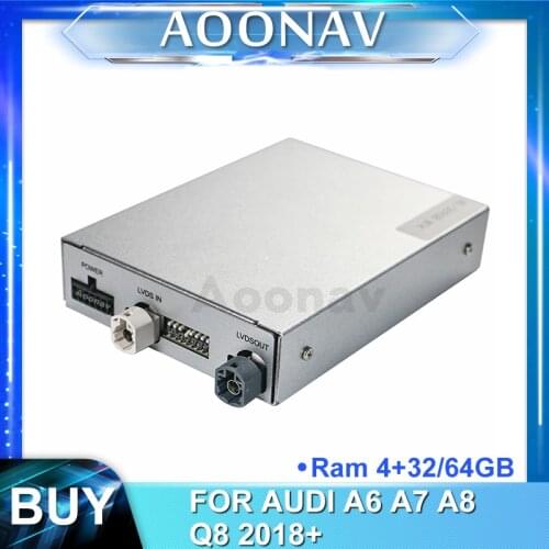 2din android car GPS navigation Decoding Box for-AUDI A6 A7 A8 Q8 2018+car radio multimedia player Video Interface Decoding tool