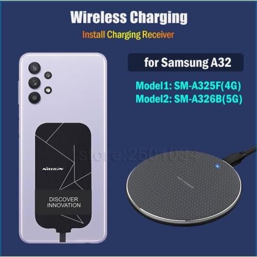 Qi Wireless Charging for Samsung Galaxy A32 4G A325F A32 5G A326B Wireless Charger Nillkin Qi Receiver Type C Adapter Gift Case