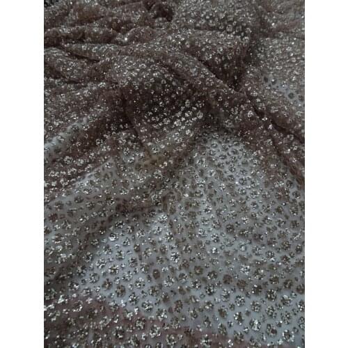 Shinning SYJ-42085 glitter African Tulle Lace Fabric for wedding dress