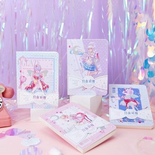 160sheets Comic Girl Planner Notebook Vintage Color Blank Pages Notebooks Writing Pads School Supplies Korea Stationery