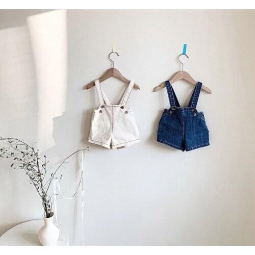 2 3 4 5 6 Years Baby Jumpsuit Cotton Summer Toddler Overalls Shorts for Girl Baby Boy Pants 2020 New Arrival Kids Denim Overalls