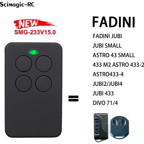 FADINI JUBI 433, DIVO 71/4 Garage Remote Control 433MHz Gate Key Fob Transmitter Rolling Code