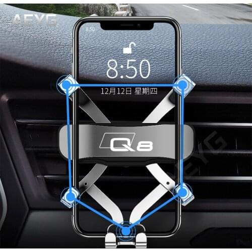 Gravity Car Phone Holder Air Vent Mount Navigation Stand GPS Bracket For Audi Q8 2018 2019 2020 2021 Auto Interior Accessories