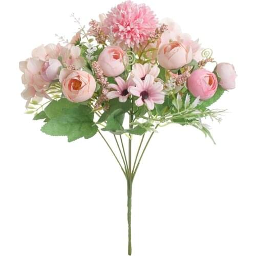 1 Bouquet Artificial Peony Rose Flower Lifelike Plant DIY Wedding Party Home Hotel Cafe Decor