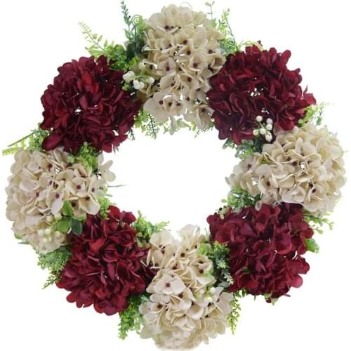 Artificial Hydrangea Wreath Spring Summer Wreath for Front Door Wall Window Wedding Party Farmhouse Home Decor
