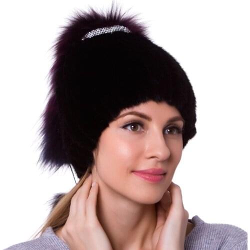 JKP Autumn and Winter Womens Natural Mink Fur Hats Really Fox Fur Decoration Female New Hot Popular Party Hat DHY18-29