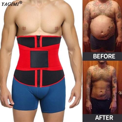 Red Waist Trainer for Man ABS Workout Sauna Sweat Belt Body Shaper Slimming Corset Neoprene Colombian Girdles Shapewear Fajas