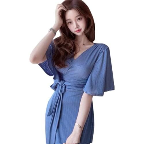 Summer Dress Korean Dinner Women Dresses Elegant Pink White Blue Grey Vintage Bodycon Bandage Bithday Long Party Sexy Clothes