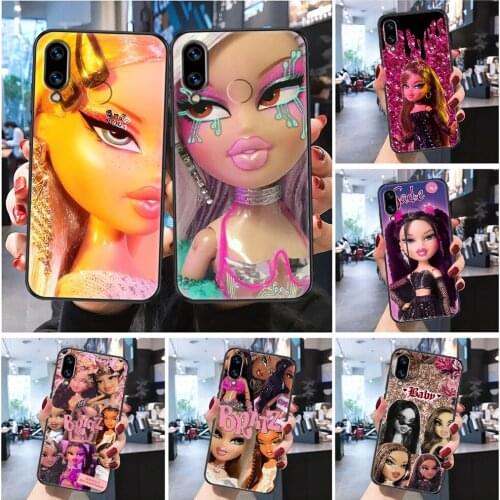 Bratz Cute Cartoon girl Doll Phone case For Huawei P Mate P10 P20 P30 P40 10 20 Smart Z Pro Lite 2019 Frosted black silicone