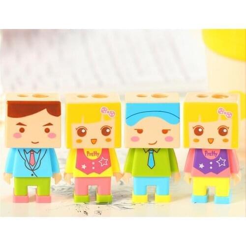 Cartoon cute villain DIY assembled pencil sharpener pencil sharpener 8pcs