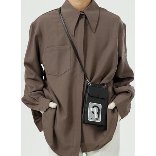 Men/Women Fall Spring NEW Drape Effect Korean BF Style For Girls Ins Hot Casual Solid Color Shirt