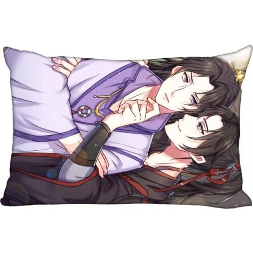 CustomMo Dao Zu Shi Anime Pillowcase Satin Fabric Pillow Cover Rectangle Zipper Pillow Cases Home Office Wedding Decorative