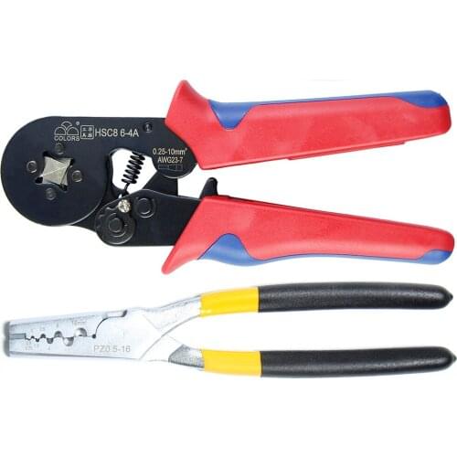 Terminal Crimping tool Ferrules HSC8 6-4 crimping pliers type needle adjusting Tubular tool electrical pliers adjusting Tubular