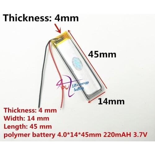 Rechargeable batteries 401445 Polymer battery 401545 3.7V 220mah MP3 MP4 MP5 bluetooth headset battery GPS