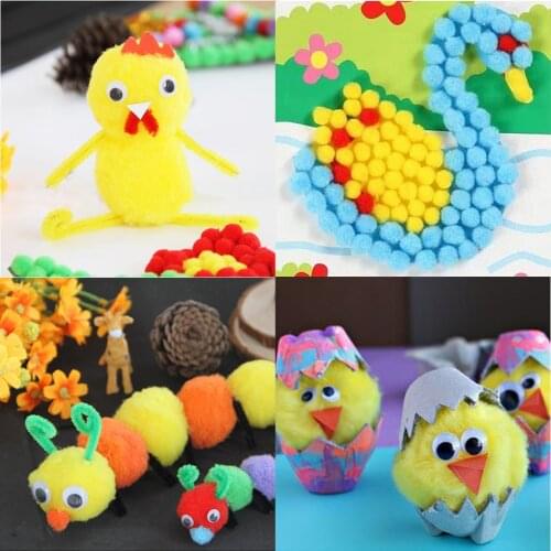 Kids Toys DIY Fluffy Soft Pom 100-500pcs 10/15/20/25/30mm Mini Fluffy Soft Pom Poms Pompoms Ball Handmade Sewing Craft Supplies