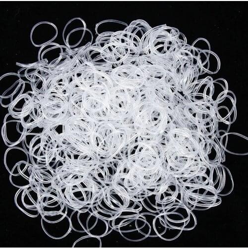 1000 Pcs Small Transparent Clear black Rubber Bands Colorful Ponytail Holder Hair Ties Gum Elastic Hair Band For Girls Women