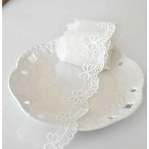 19yards/lot 5cm Mesh cotton embroidery Lace Trim Handmade DIY Garment needlework sewing accessories Clothing fabric 144