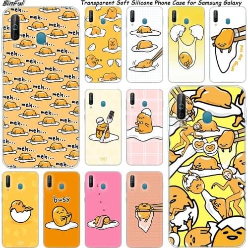 Hot Cute Cartoon lazy egg Silicone Phone Case For Samsung Galaxy A80 A70 A60 A50 A40 A40S A30 A20E A2CORE M40 Note 10 Plus 9 8 5