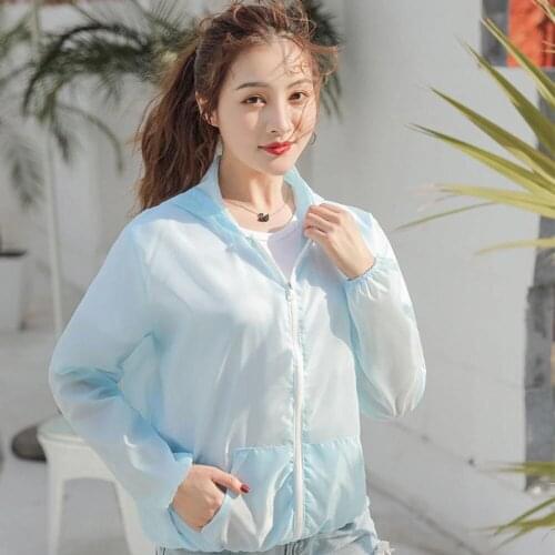 UV Sunscreen Clothes Transparent Long Sleeve Jacket Anti Ultraviolet Summer Beach Wear Sunscreen Cover-ups