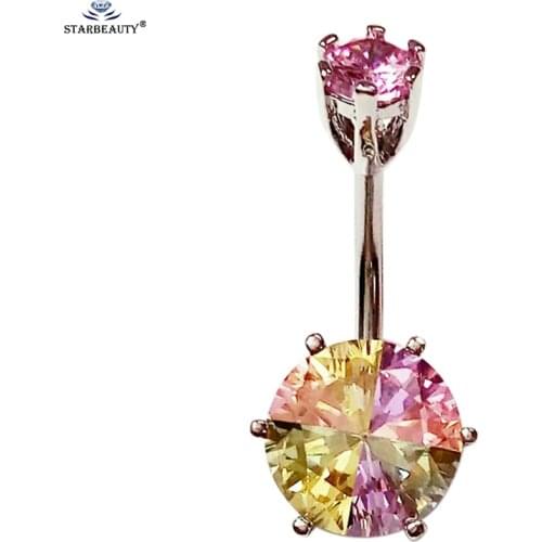Starbeauty Shinning AAA Zircon Navel Piercing Nombril 316L Surgical Steel 14G Navel Piercing Nombrils Earrings Body Jewelry