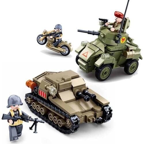 World War II CV33 Light Tank Humber MK2 Armored Vehicle Building Blocks WW2 Military Educational Model Toys As Christmas Gift