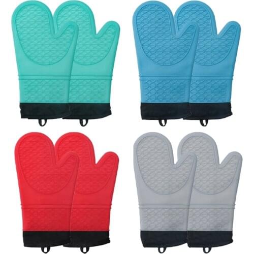 896A Heat Resistant Heavy Duty Cooking Gloves Pot Holders Non-Slip Kitchen Tool Gift