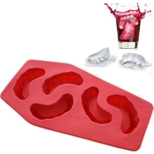Vampire Teeth Shape Ice Cube Tray Molds Silicone Mold Cooking Tool Cookie Cutter Ice Trays Ice Cream Tools Vampire lovers gift