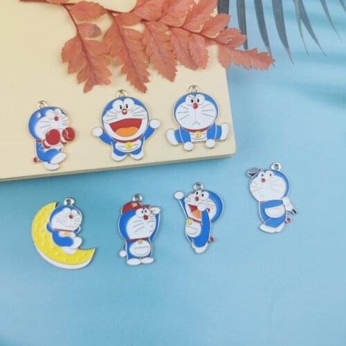 10pcs Cartoon Animal Variety Cat Pendant Charm DIY Earring Necklace Pendant Material Charm Jewelry Discovery