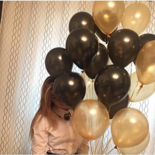 100pcs 2.8g Pearl Black Latex Balloons Wedding Birthday Party Decor Inflatable Air Balls Birthday Party Decoration Air Globos