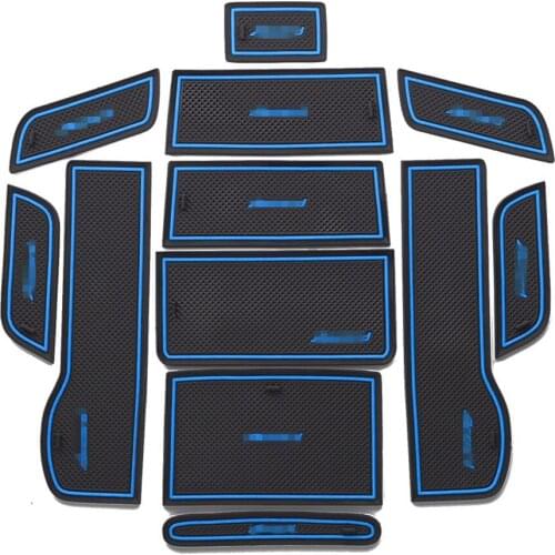 Non-slip Interior Door Slot Mat for Honda Accord 2014 2015 Gate Groove Panel Cup Holder Pad Blue 12Pcs
