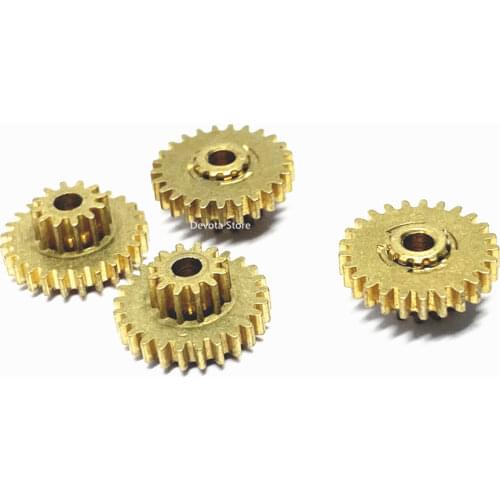 4PCS Duplex 0.4M 12T-25T Dual metal copper gear 2MM Bore