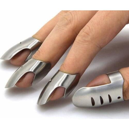 4pcs/set Stainless Steel Finger Hand Guard Finger Protector Knife Slice Chop Safe Slice Cooking Tools