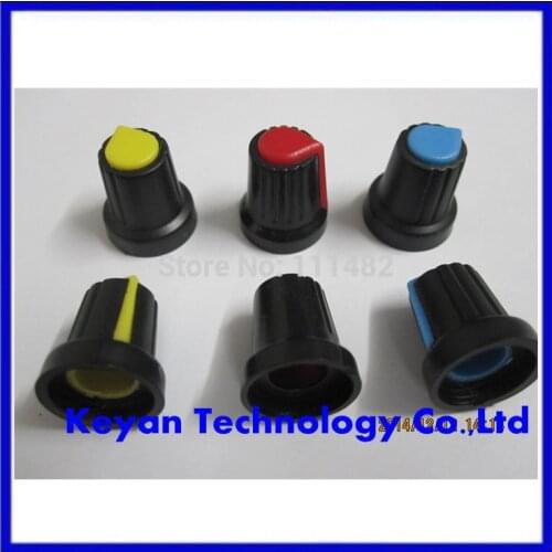 500Pcs High quality plastic potentiometers knobs Knob for single double potentiometers Color random