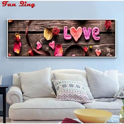 Diy Diamond Painting Written On The Wall ‘LOVE’ Pictures Cross Stitch Full Round / Square Mosaic 5D Rhinestone Embroidery